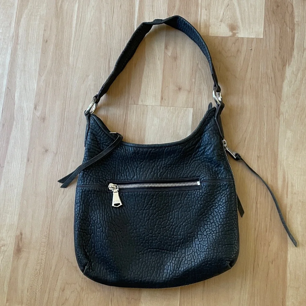 Aimee Kestenberg Expandable Hobo Good Times Black pebbled leather